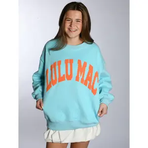 LULU MACLIGHT BLUE/CORAL Sweatshirt with Bold Orange Logo Comfortable Fit for Everyday Wear Versatile and Stylish