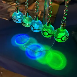 3D Crystal LED Laser Engraved Ornaments with Glowing Effects and Chain Design for Home Decor - Vibrant Colors & Unique Design