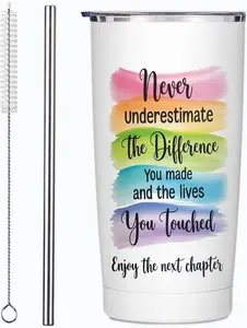 20oz Stainless Steel Insulated Tumbler with Insulation, Lightweight, Portable Thermal Drinkware with Lid and Straw, Funny Farewell Gift for Women Coworkers, Ideal for New Job Scenarios