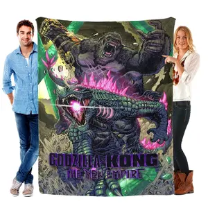 Kong Vs Godzilla Soft Comfy Blanket, Soft Lightweight Throw for Bed Sofa Office Camping Travel, Perfect Gift for Sci-Fi Fans
