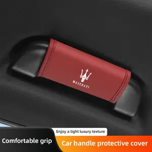 2Pcs Car Roof Handle Protective Cover Pull Gloves Interior Accessories For Maserati Levante Ghibli MC20 Grecale Quattroporte GranTurismo President GranCabrio Coupe Spyder