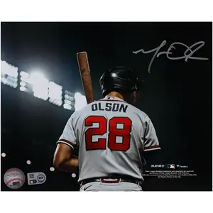 Matt Olson Atlanta Braves Autographed 8" x 10" Gray Jersey with Bat Photograph - Fanatics Authentic Certified - MLB Memorabilia