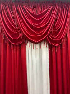 Regency 6-Piece Jacquard Curtain Set – Red & White