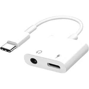 2-in-1 USB-C to 3.5mm Headphone Adapter with  , Portable Audio Dongle Compatible with Galaxy S22/S23/S24 Ultra Note 20  15/16 Pro/Max/Plus Ipad