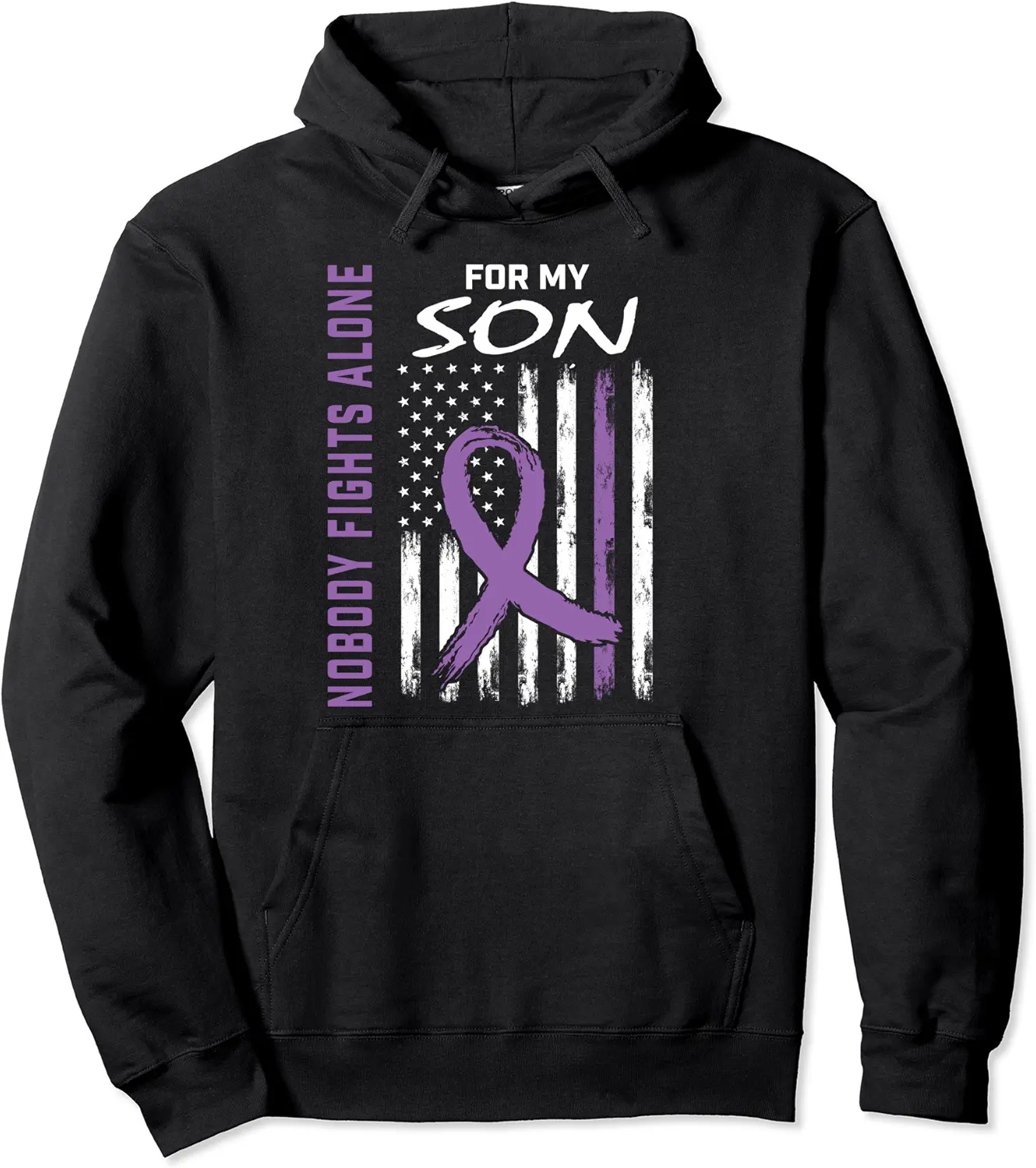 Nobody Fights Alone Son Epilepsy Awareness American Flag Pullover Hoodie - Anarosavill Shop 70B0BKPX97PC