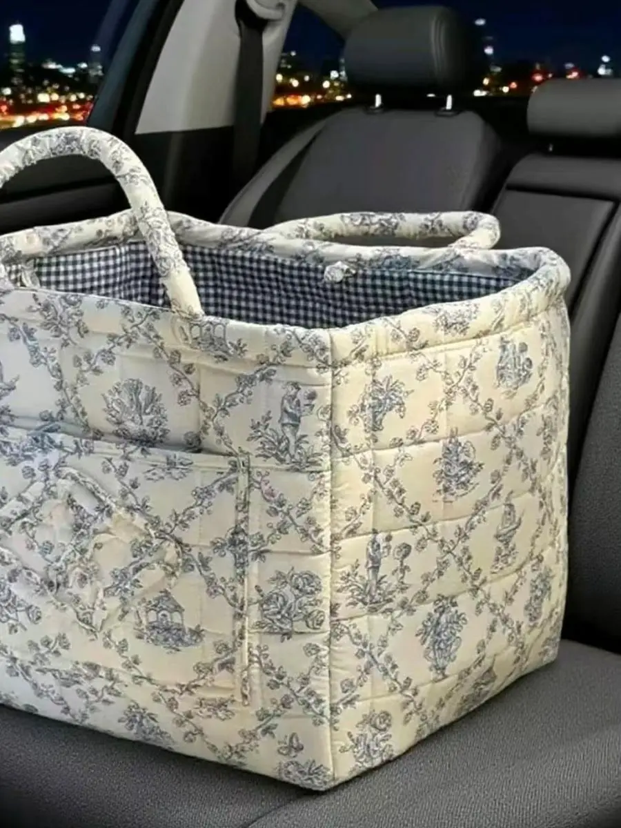 Car Storage Basket Organizer - Folding Home Organizer Storage Basket, Cute Car Interior Accessory with Durable Space-Saving Multi-Purpose Design, Soft Washable Easy-to-Clean Charming Floral Decoration, Car Interior Accessories Car Storage Basket Organizer - Folding Home Organizer Storage Basket, Cute Car Interior Accessory with Durable Space-Saving Multi-Purpose Design, Soft Washable Easy-to-Clean Charming Floral Decoration, Car Interior Accessories