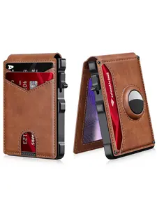 Men's Business Style PU Leather Compact Wallet with Card Slots, Trendy Money Clip Wallet with Card Slots, RFID Blocking Wallet for Daily Use (not Airtag)