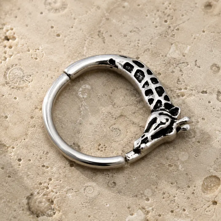 Giraffe Silver Plated Seamless Ring 16G Cartilage Earring
