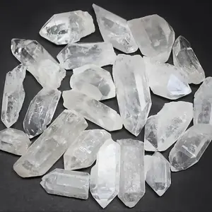 Natural White Crystal Cluster 1 Pound Transparent Quartz Gemstone Unique Independent Dots for Fish Tank Home Office Decor & Gifts