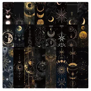 Constellation Pattern Bookmark, 24pcs/set Creative Paper Bookmark, Reading Bookmark, Book Decoration Card, Office Stationery & Supplies