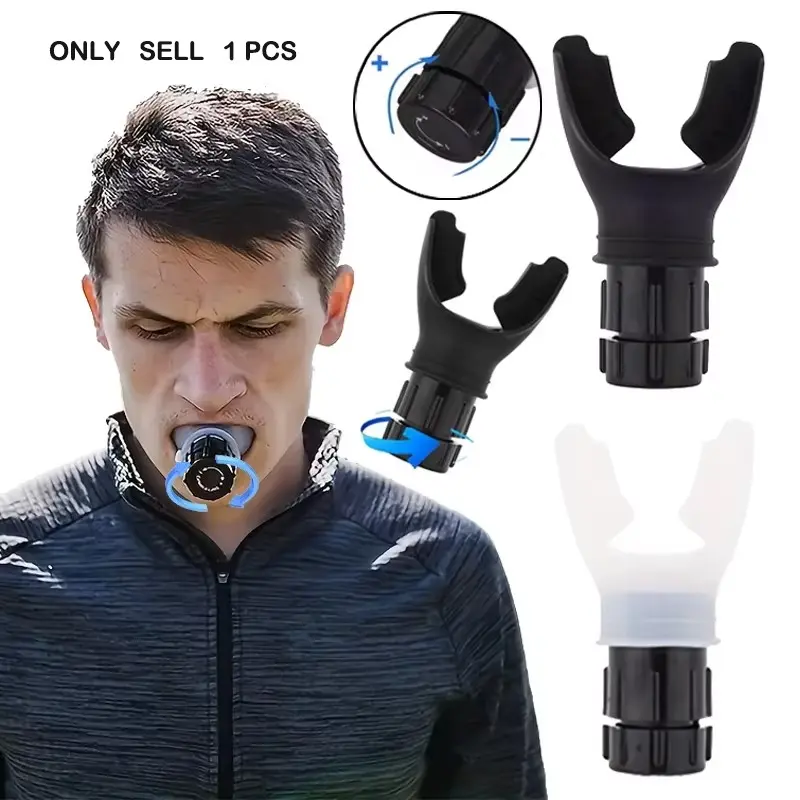 Portable Lung Breathing Trainer, Adjustable Resistance, Premium Silicone, home training equipment, Exercise Gear, Improves Respiratory Capacity, Easy to Clean and Use, Training Tool