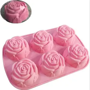 6-Cavity Rose Soap Mold for DIY Soap Making, Durable Silicone Material, Easy Release, Perfect for Handmade Gifts, Home & Garden Supplies Soap Making Kit