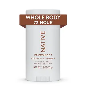 Native Whole Body Deodorant Stick Contains Naturally Derived Ingredients, Deodorant for Men and Women | 72 Hour Odor Protection, Aluminum Free with Coconut Oil and Shea Butter | Coconut & Vanilla