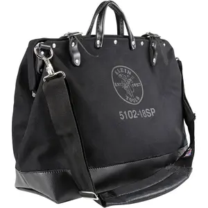 Klein Tools 510218SPBLK Deluxe Black Canvas Tool Bag, 18-Inch