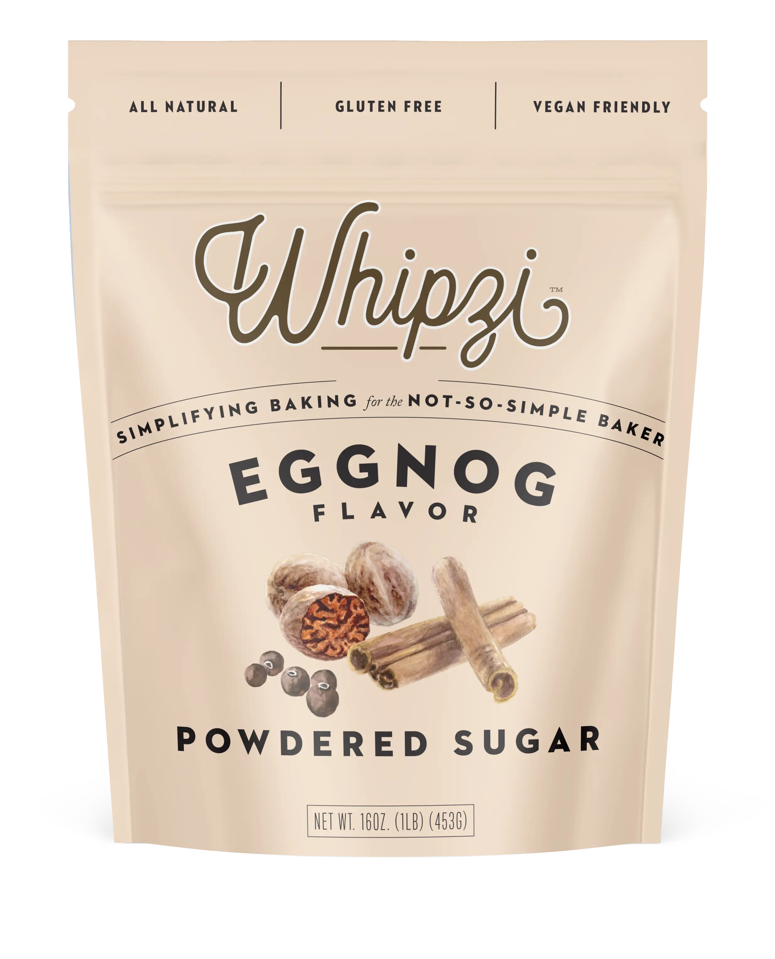 Whipzi Eggnog Flavor Powdered Sugar - Creamy Holiday Baking