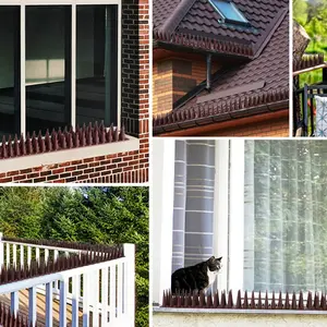 8 Pcs Bird Guard Spikes for Squirrels Cats Raccoons, Squirrel Deterrent, Durable Plastic Fence Spikes for Outdoor Walls Roofs, Garden Safety Barrier, Easy Installation