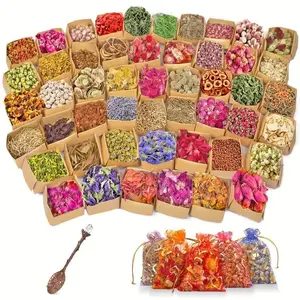 Ultimate Witch Apothecary: 50 Premium Organic Floral Herbs Kit with Spell Bags & Crystal Spoon