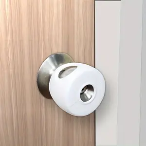 Round Ball Lock Bump Protector, Child Safety Door Knob Cover, Room Door Knob Crash Protector, Door Hardware for Home, Office, Hotel