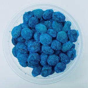Blue Raspberry Gushies - Sweet and Tangy Sour Fruit-Flavored Candies - 6 oz Container - Snacks