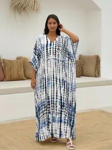 Edolynsa Colorful Lady's Kaftan, Boho Casual Kaftan, Bohemian House Robe Cover-Up, Soft Beach Wear, Vacation Party Long Dress, Lounge Wear, Butterfly Split Design