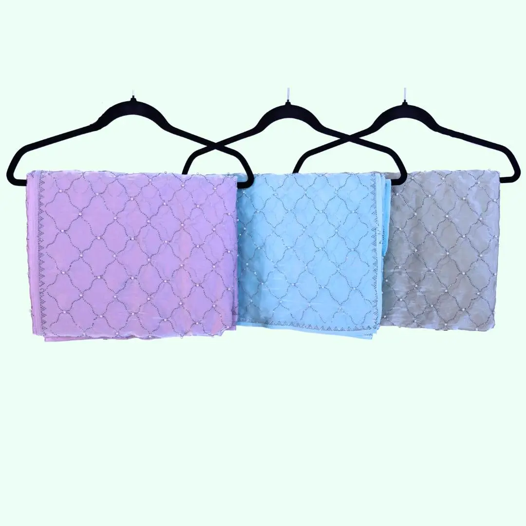 Elegant Stone Studded Pastel Saree