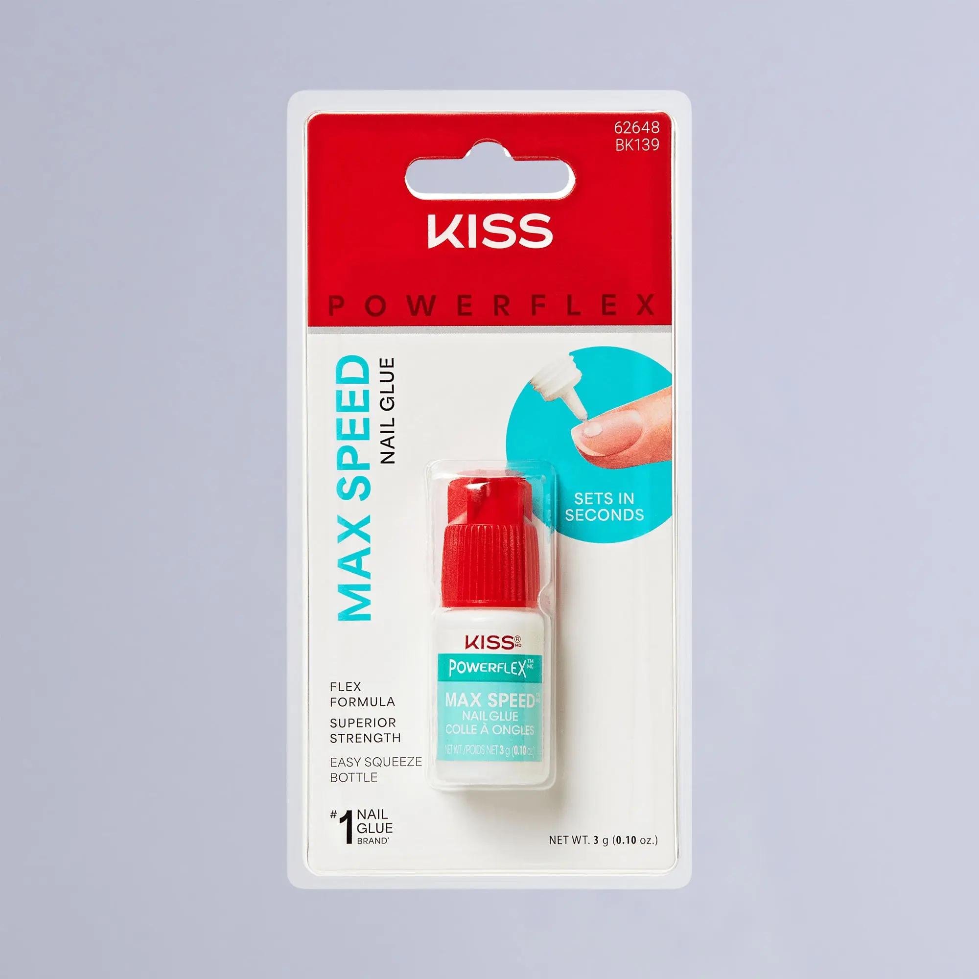 Kiss PowerFlex Maximum Speed Fake Nail Glue - 0.10 oz. | Nail Adhesive, Press-On Glue, Fast Drying, Strong Hold