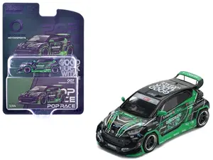 Pandem GR Yaris RHD "Goodride Motorsports" Green and Black w/Graphics "Enigma Exclusive Ed" 1/64 Die Cast Model Car by Pop Race
