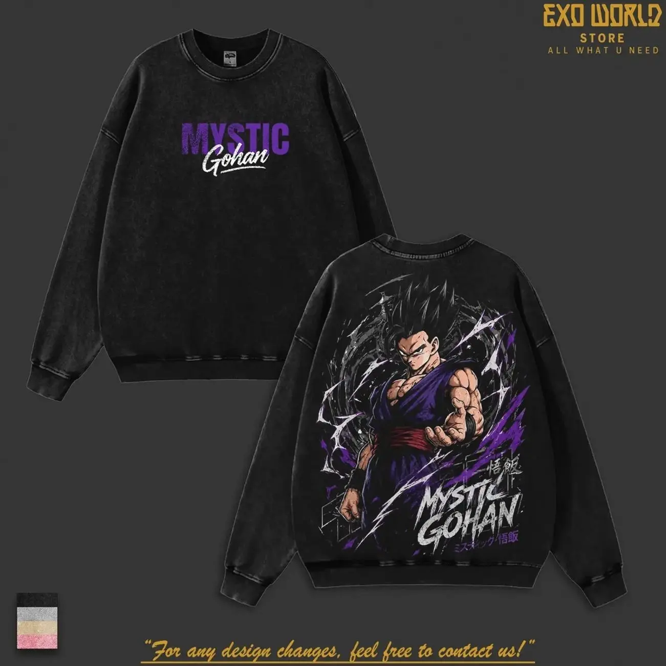 Mystic Gohan DBS Vintage Washed Oversized Graphic Tee, Cell Games Anime Heavyweight Cotton Streetwear T-Shirt 8DV