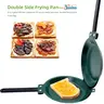 Double-Sided Anti-Adhesive Round Frying Pan Skillet - Non Stick Cookingware for Kitchen, Indoor Cooking, Made for Pancakes & Eggs, Flip-Free Cookware, Camping Use, Holiday Gift