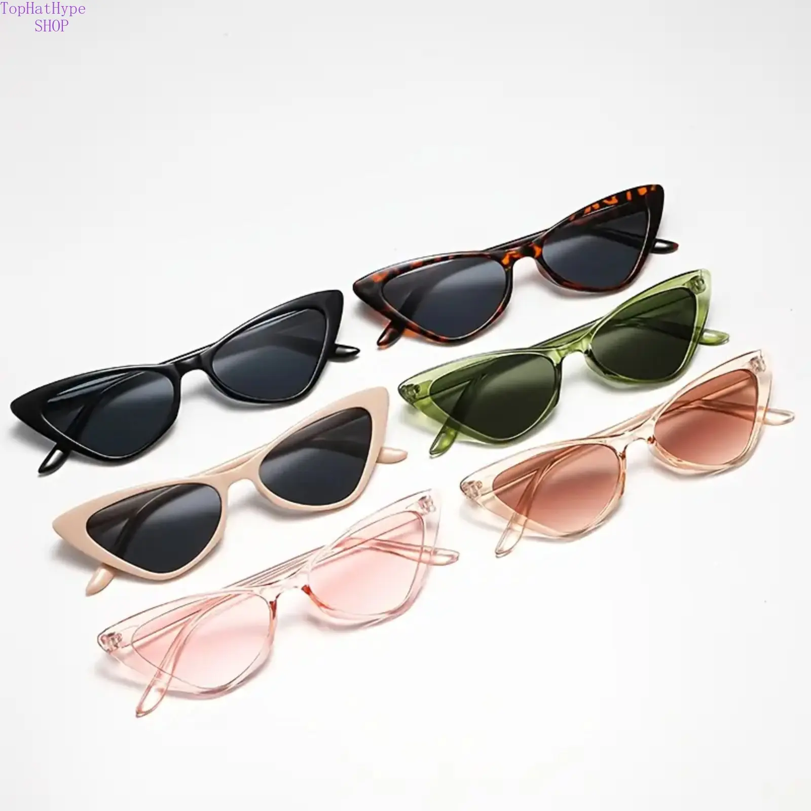 Unisex Compound-Style Retro Non-Prescription Statement Frame Glasses - 6-Piece Euro-American Cat Eye Frames, Small Bowknot-Decorated Lightweight Camo Eyewear, 48mm Height, 55mm Lens Width, Sun Protection for Daily Wear