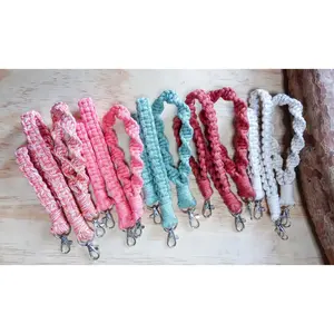 Back to Basics Macrame Keychain, Square Knot Wristlets, Twist Wristlets, Handmade Macrame Finger Loop Wristlets, Macrame Wristlets
