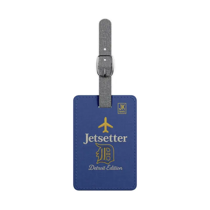 Jetsetter Blue Saffiano Luggage Tag — Personalized Travel ID