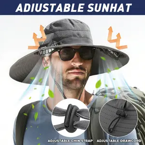 Solar Powered Fan Hat – Rechargeable Outdoor Fishing Sun Hat with Built-in Cooling Fan, Wide Brim Sun Protection Cap, Breathable & Lightweight Design for Fishing, Hiking, Gardening, Beach and Outdoor Activities, Perfect for Keeping Cool Under The Sun