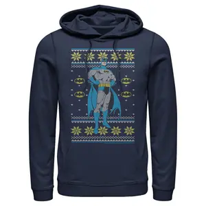 Men's Batman Ugly Christmas Dark Knight Pose Pull Over Hoodie