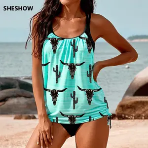 SHESHOW Cowgirl Style Two-Piece Tankini Set