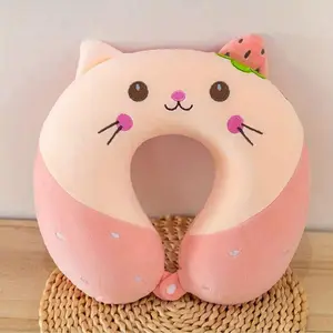 Memory Cotton U-Shaped Neck Pillow, Bedding Sleep Pillow, Airplane Car Neck Support, Cute Cartoon Animal Pillow, Travel Nap Pillow