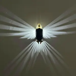 LED Eagle Wall Light Creative 3D Animal Sculpture Night Mood Light for Home Decor Office Bedroom Living Room Dorm Hallway Stairway Gift for Housewarmings and Festivals