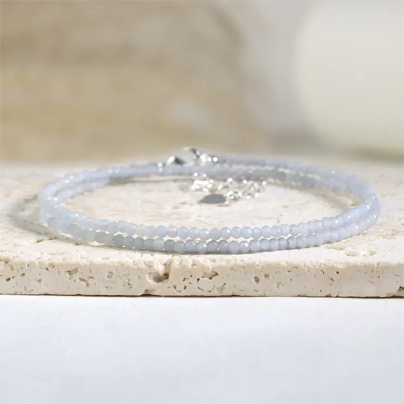 Angelite Choker Crystal Necklace - Natural Spiritual Jewelry - Connect to Divine Guidance, Calm Your Soul - Ideal for Empaths
