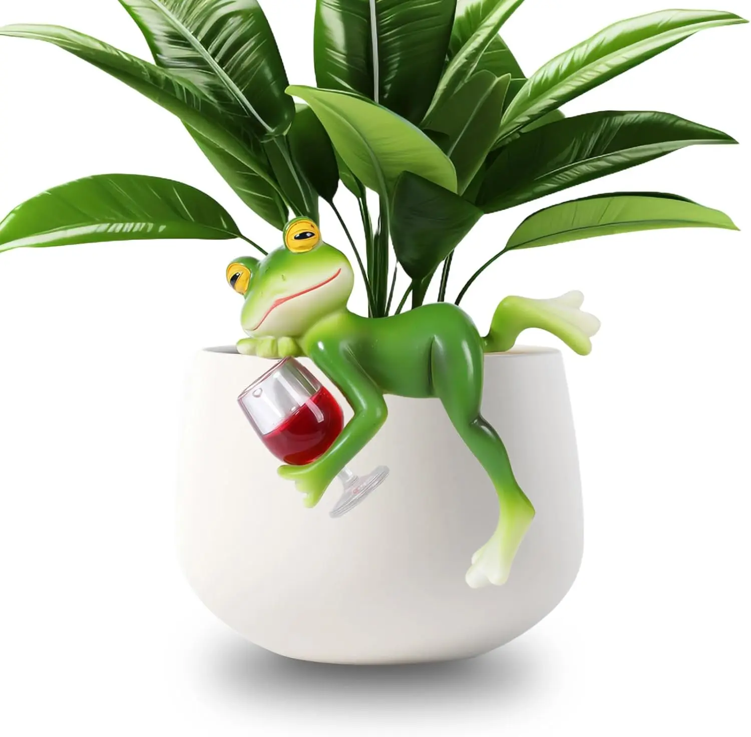 Miniature Frog Figurines  Decorations for Pots Frog Statue Planter Hugger  Garden Outdoor Fairy Garden Statue  Figurines Yard Patio Decor Desk Ornament Women