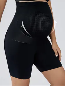 Women's Solid High Waist Shorts, Basic Casual Comfy Breathable Shorts for Pregnancy & Postpartum, Maternity Leggings for Women, Shorts for Women Fitted