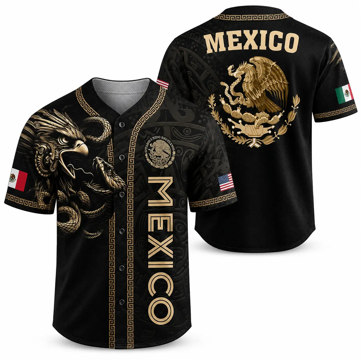 Mexico Flag Baseball Jersey - Vintage Mexican Green White Red Button-Up Shirt, Fashion Jerseys, Sporty Top, Casual Top, Summer Professional Sportswear, Gift for Men, Pairs Easily with Jeans or Chinos, Wide Size Range Suits Many