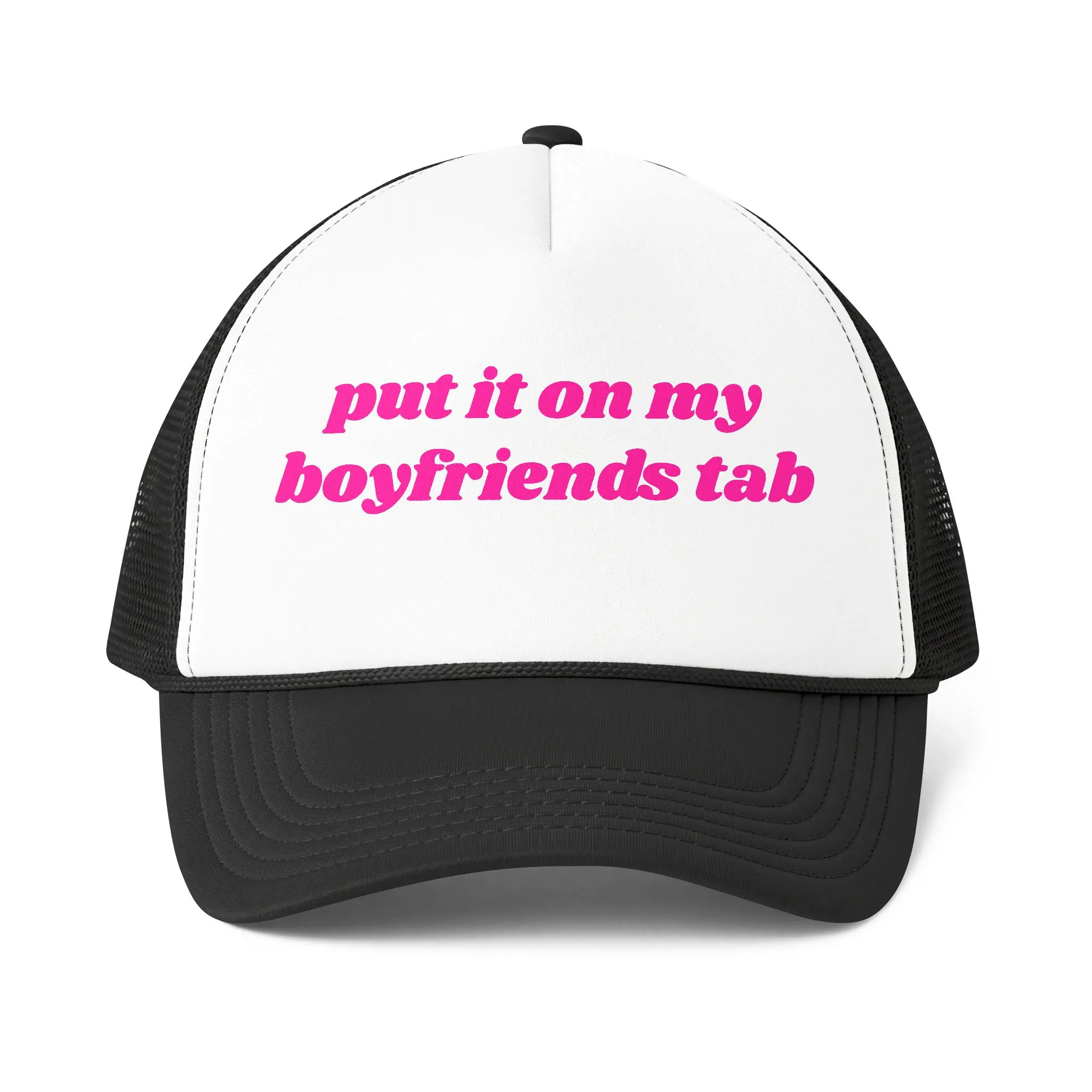 PUT IT ON MY BOYFRIENDS TAB Foam Mesh-Back Trucker Cap - bf - relationship hat - gift for men and women
