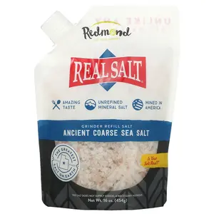 Redmond Real Salt, Ancient Coarse Sea Salt, Grinder Refill Salt, 16 oz (454 g)