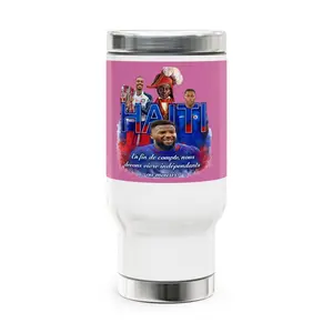 Haiti 2026 World National Team /Stainless Steel Travel Mug with Handle, 14oz