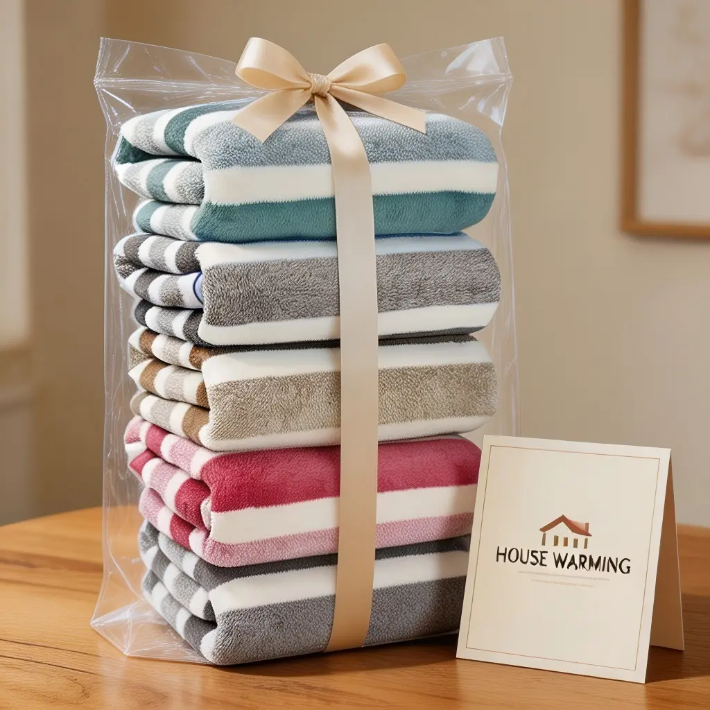 Unisex 5-Pack Assorted Striped Coral Fleece Full Body Bath Towels (5 Colors, 70x140cm) - Absorbent Drying Towel for Family Use, Guest Rooms, Sports; Ultra Soft, Fast Drying, Lint-Free, Breathable, Fade Resistant, Machine Washable