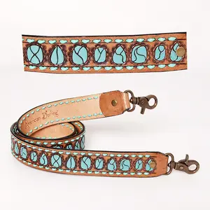American Darling Hand Tooled Genuine Leather Crossbody Handle Strap for Bags Phone Keychain Wallet Purse Clutch Cellphone