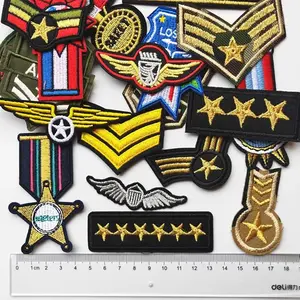 Accessory 20pcs DIY Medal Epaulet Soldier Badges Patches Embroidery Mix Patterns Iron On/Sew On Applique for Clothes Backpacks T-Shirt Jeans Skirt Vests Scarf Hat Bag (Style 13)