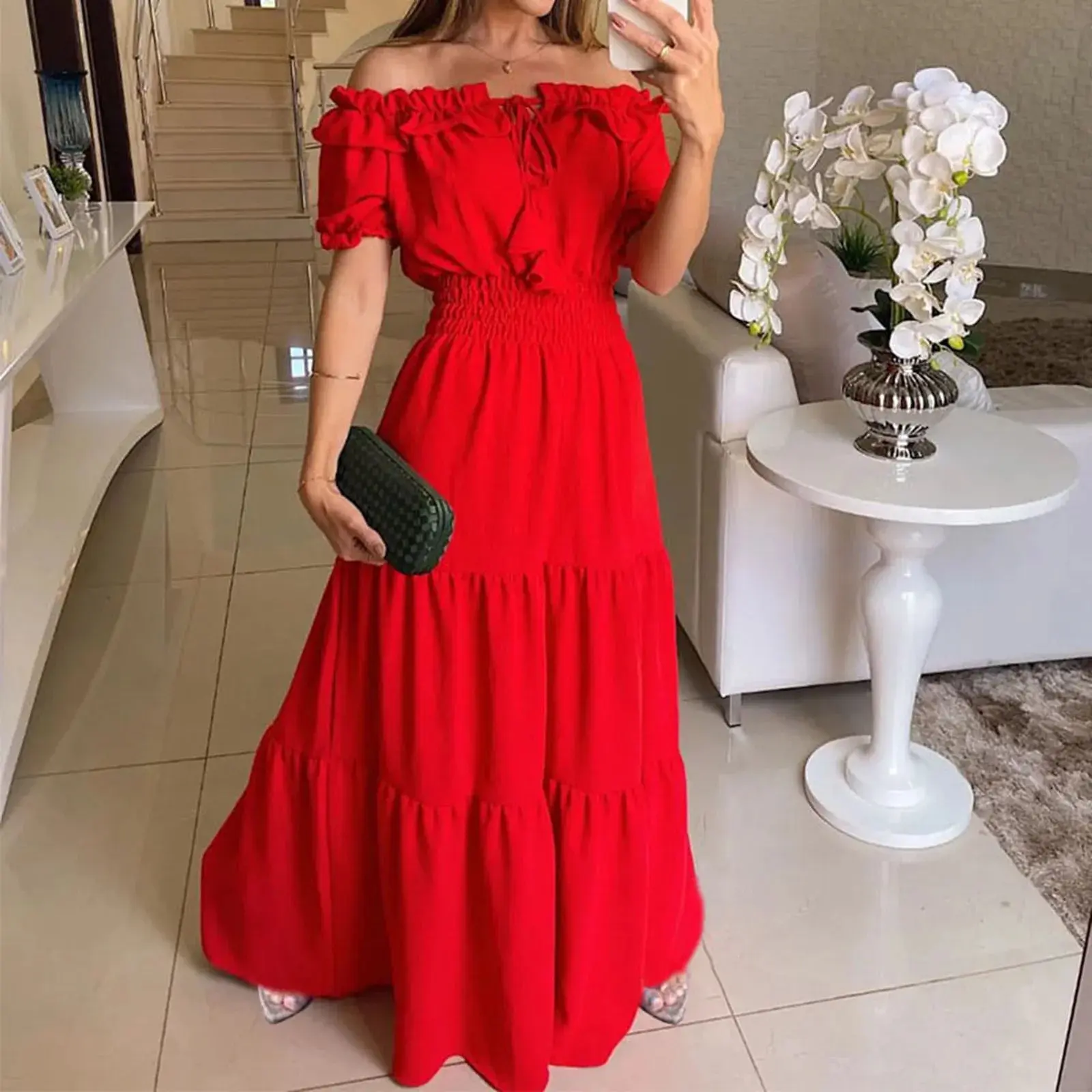 short sleeve fit and flare dress - TikTok Shop