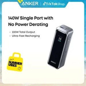 [Live Only]Anker Prime Power Bank, 20,100mAh 3-Port Portable Charger with 220W Max Output, Two-Way Charging, TSA-Approved, App Control, for MacBook, iPhone 17/16 Series, and More (Base Not Included) summervibes
