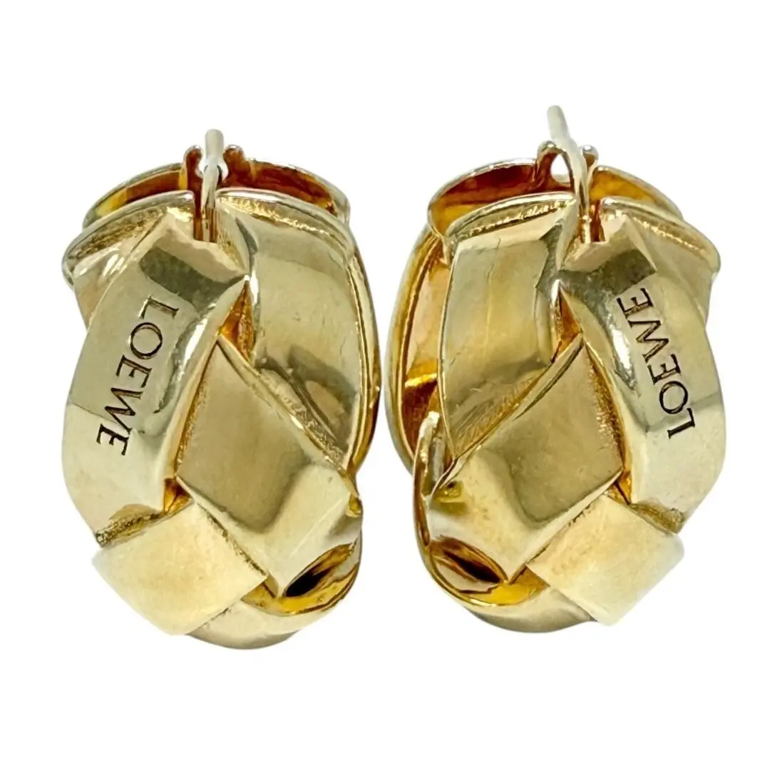 Pre-owned Loewe Sterling Silver 925 (Ag925) Small Leather Goods Nest Earrings